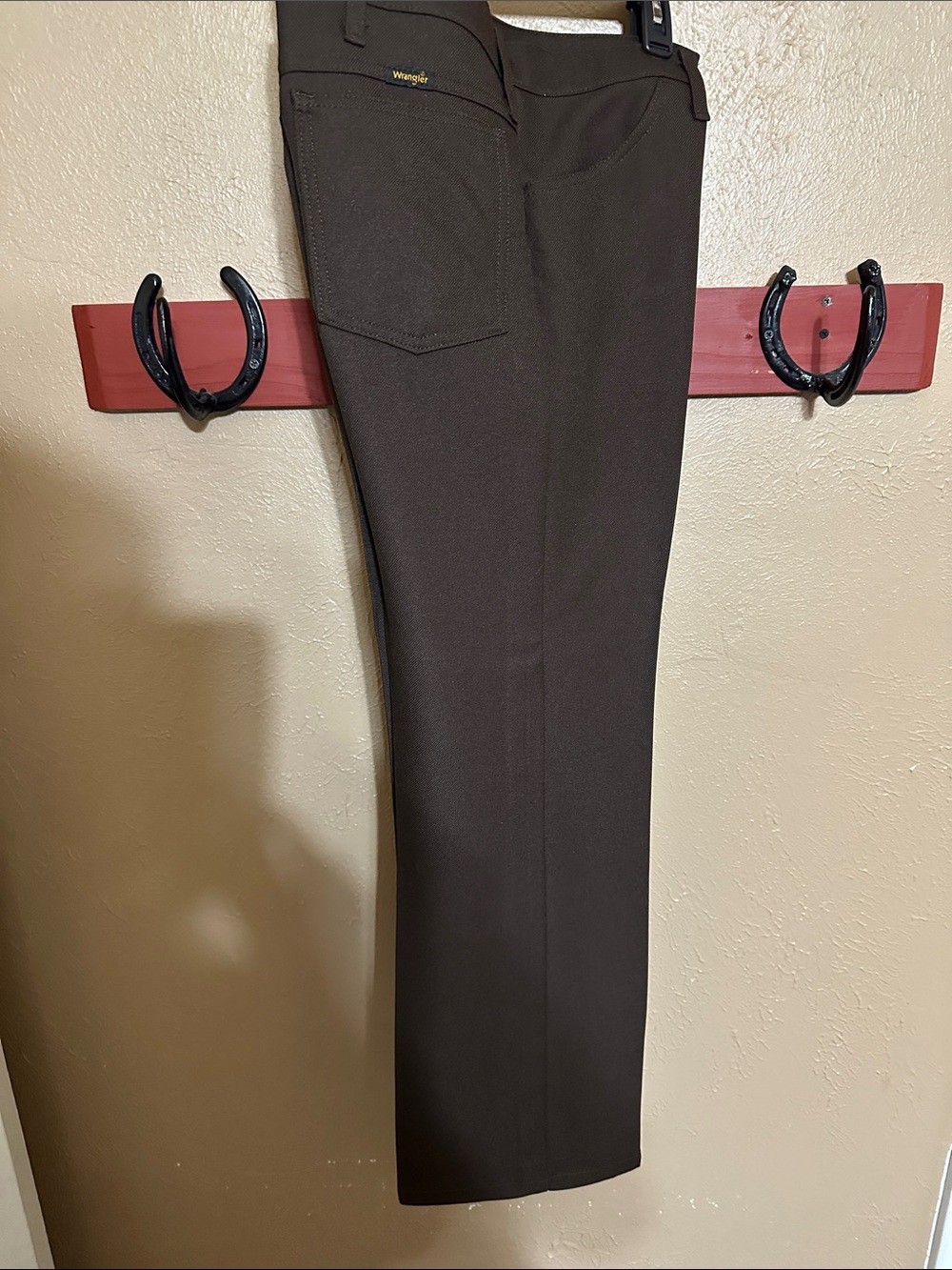Wrangler Men’s Dark Brown Straight-Leg Dress Pants